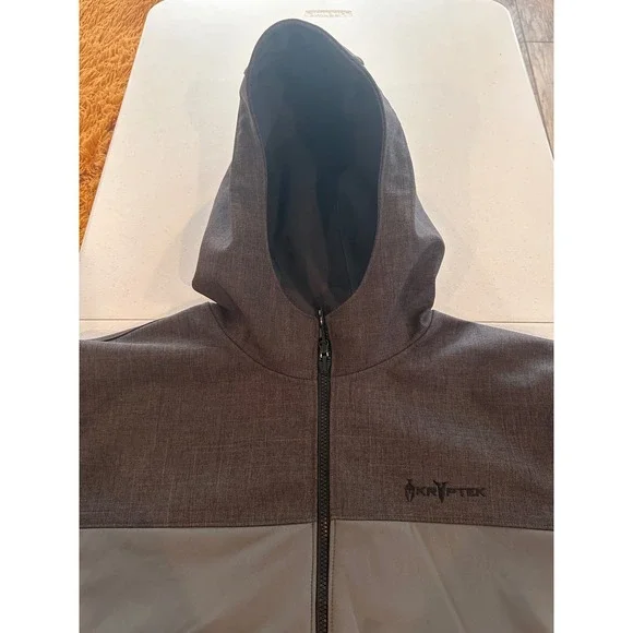 Kryptek Softshell Jacket Mens XXL Gray Boise Cascade Hooded Fleece Lined FullZip